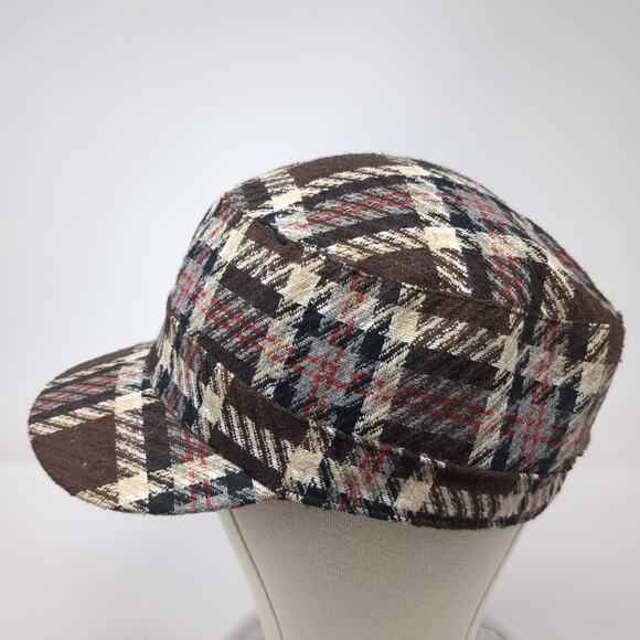 Unbranded Fitted Cadet Army Cap Hat Multicolor One Size Plaid Blank - Picture 3 of 9